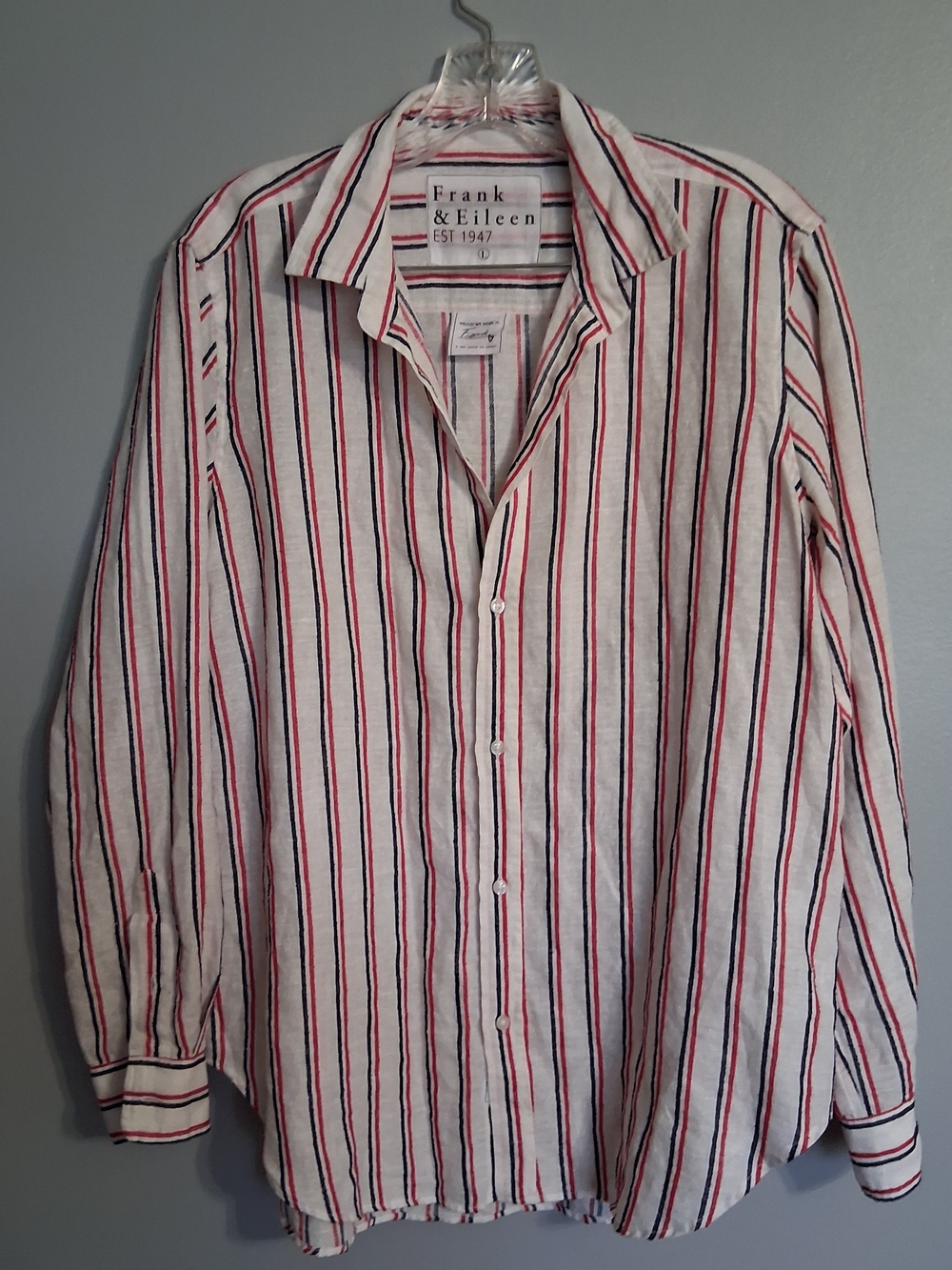 Cottagecore Elevated Basic Frank & Eileen White Stripe Button-Up Shirt